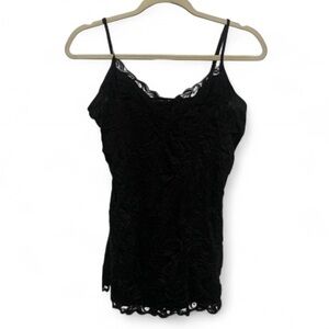 Y2K Stargazer Black Lace Trim Tank Top